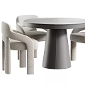 Soft Upholstered Modern Dining Table And Chairs Combination For Elegant Cozy Home Dining Space