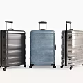 Three Stylish Hard Shell Suitcases With Different Colors And Smooth Rolling Wheels