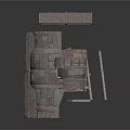 Rustic Industrial Vehicle with Metal Frame Open Design and Platform Structure