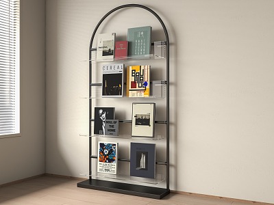 Modern Magazine Rack Black Metal Acrylic Arch Magazine Rack 3d model