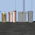 Modern Pedestal Washbasins With Various Materials And Stylish Designs 3d model