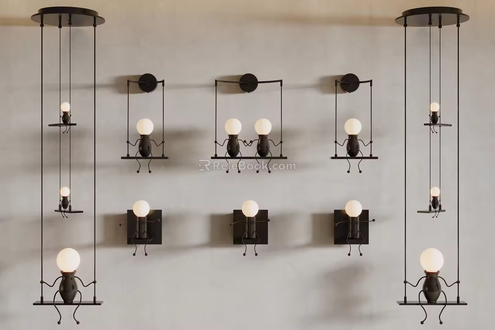 Modern combination lamp chandelier floor lamp table lamp 3d model