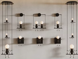 Modern combination lamp chandelier floor lamp table lamp 3d model