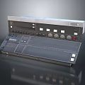 Vintage Computer Control Panel With Multiple Knobs Buttons And Indicator Lights