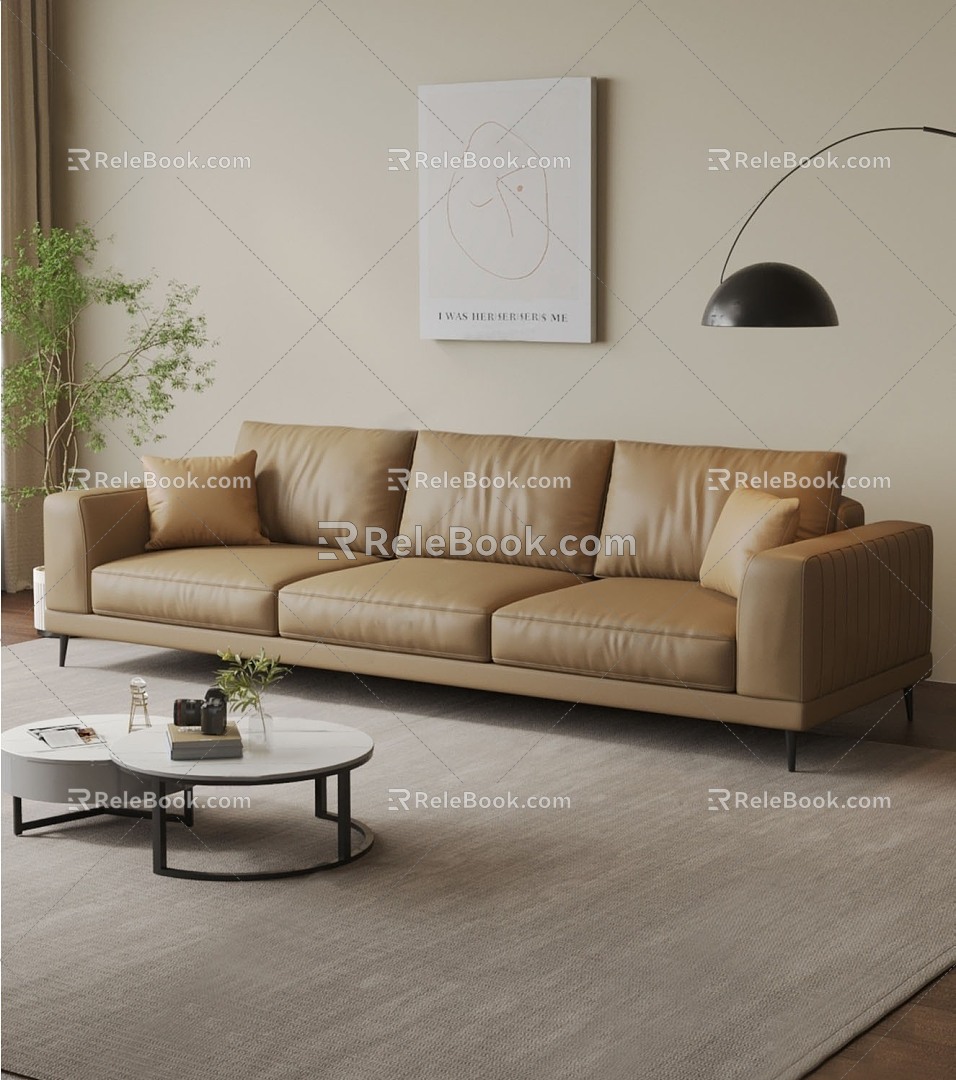 Modern Three-Seat Sofa 3d model