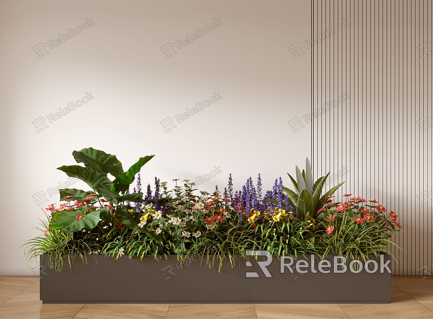 Flower box flowers and plants combination indoor plant pile model