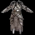Ancient Metallic Armor With Layered Plates And Ornate Belt Accents