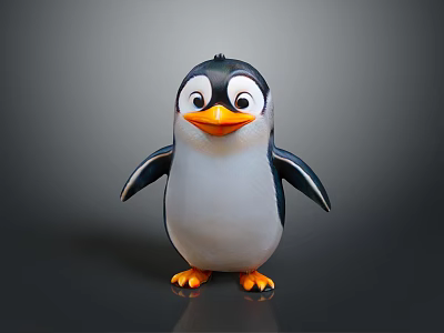 penguin antarctic penguin cartoon penguin little penguin amphibian amphibian animals 3d model