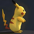 Yellow Pikachu Doll With Black Tipped Ears Red Cheeks And Orange Tail