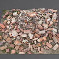 Pile Of Old Assorted Bricks With Different Sizes And Colors For Building Projects 3d model