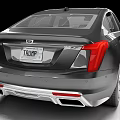 Modern Black Cadillac Sedan With Sleek Grille And Headlight Design