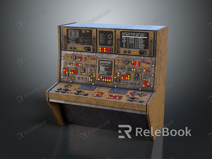 Modern console steamship console rudder sci-fi operating cabin spaceship console model