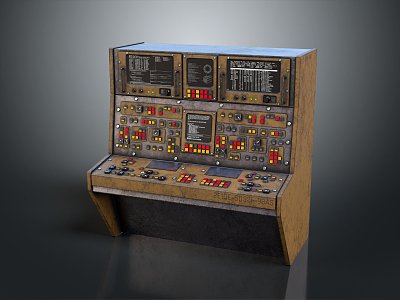 Modern console steamship console rudder sci-fi operating cabin spaceship console 3d model