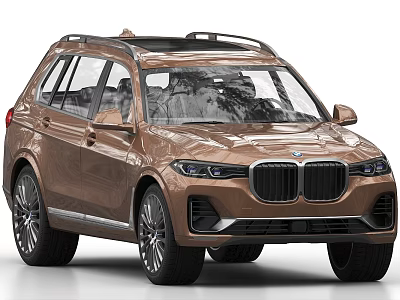 Brown SUV With Sleek Body Design Double Kidney Grille And Alloy Wheels 3d model