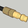 Premium Brass Connector With Threaded End And Black Cable For Electronic Use