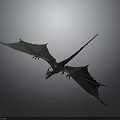 Flying Dragon Fantasy Character With Extended Wings And Long Tail In 3D Render