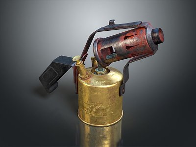 blowtorch fire lamp gasoline blowtorch kerosene blowtorch blowpipe modern weapon hot weapon hot weapon gun 3d model