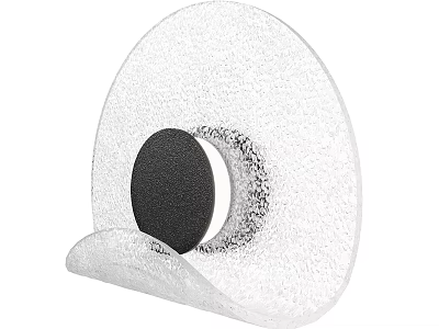 Modern Transparent Frosted Glass Wall Light With Circular Black Center Design 3d model