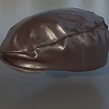 Classic Brown Leather Hat With Sleek Design And Shiny Smooth Finish 3d model