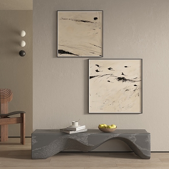 New Chinese abstract decorative painting 3d model