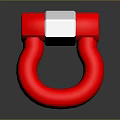Red And Silver U Shaped Mechanical Connector With Rectangular Metal Part
