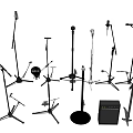 Professional Musical Instrument Accessories Including Various Microphone Stands And Speaker