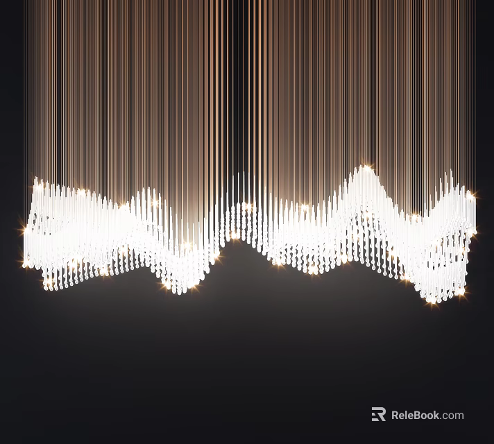 Elegant Crystal Chandelier With Hanging Crystal Strands And Sparkling Warm Light 3d model 