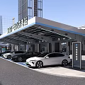 New Energy Charging Station With Canopy Multiple Electric Vehicles And Charging Piles