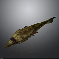 Decorative 3D Art Fish With Unique Yellow Brown Texture And Detailed Elongated Body Design