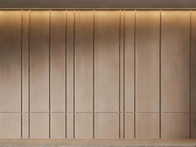 Modern Wooden Wall Paneling With Vertical And Horizontal Lines For Contemporary Interior 3d model