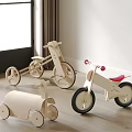 Wooden Electric Toys Kids Bicycle Tricycle With Red Seat And Safe Design For Indoor Play