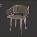 Simple Wooden Chair With Armrests Square Seat And Minimalist Leg Design Structure
