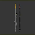 Rocket Propelled Grenade Launcher With Yellow Red Fin Black Body And Grip Design