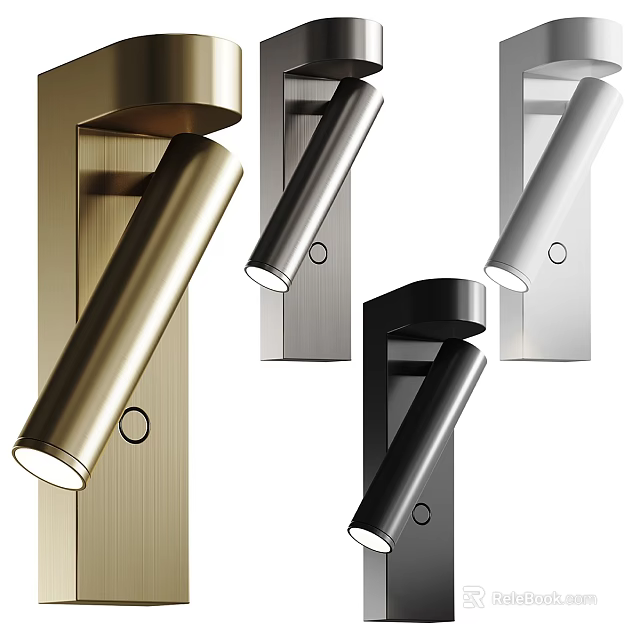 Modern Wall Sconces In Gold Silver And Black Brushed Metal Designs 3d model 
