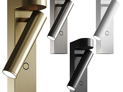 Modern Wall Sconces In Gold Silver And Black Brushed Metal Designs 3d model