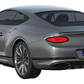 Silver Bentley Luxury Sports Car Front View With Stylish Details