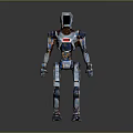 Silver Metallic Robot Figure With Shiny Surface And Sci Fi Design