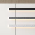 Three Modern Bar Design Wall Lights in Black Gray White Hanging on White Wall