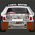 White Martini Racing Car Model With Number 7 And Red Blue Stripes