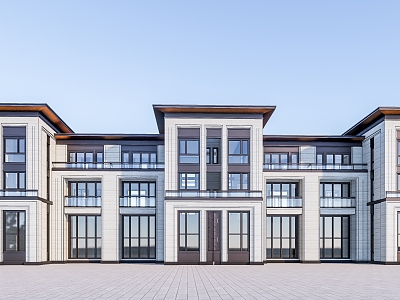 New Chinese Townhouse Double-row Villa model