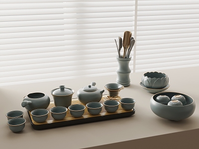 New Chinese Zen Tea Set Tea Tray model