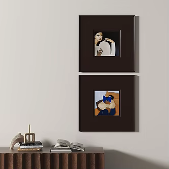 French abstract decorative painting 3d model