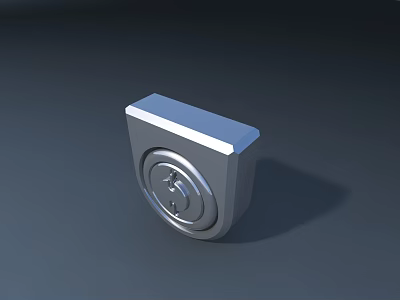 Public Facility Component With Silver Square Base And Circular Symbol Panel 3d model