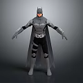 Man Dressed As Batman In Gray And Black Costume With Cape And Utility Belt