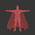 Batman 3D Character Model With Armored Suit Cape And Outstretched Arms
