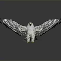 Eagle With Spread Wings Made Of Metal Shards On Reflective Gray Background
