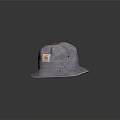Stylish Gray Cotton Bucket Hat Featuring Small Logo For Casual Daily Wear
