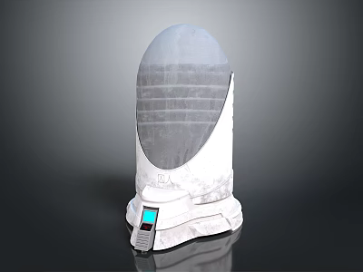 Modern White Tech Device With Transparent Dome And Control Panel Base 3d model