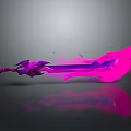 Vibrant Pink Purple Glowing Sword Weapon With Mythical Creature Hilt And Dark Background