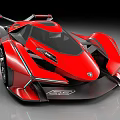Red Futuristic Sports Car With Sleek Aerodynamic Body And Modern Aesthetics